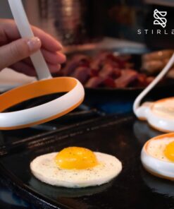 STIRLEX 4-inch Silicone Fried Egg Rings Set, 4-pack, Round Mold for Pancakes, Breakfast Sandwich, Nonstick 29 51zC0MZ634L