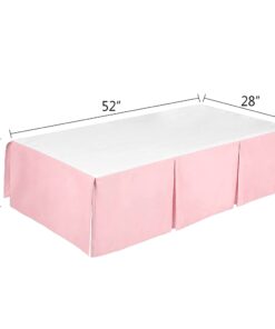 TILLYOU Pink Pleated Crib Bed Skirt for Baby Boys Girls, 100% Natural Soft Dust Ruffle, Standard Nursery Bedding Toddler Bedskirt Solid, 14" Drop Cotton 13 51zDZOLglVL