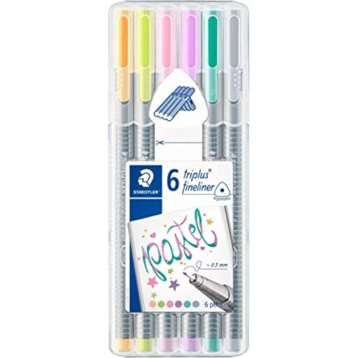 Staedtler 334SBGC1A6 6 Piece Triplus Fineliner Pastel Pen Set 1