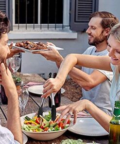 Vivree Kitchen Tongs Set - Salad & Grill Stainless Steel Serving Tongs with Silicone Tips - 9"&12" (Black) Black 46 51zKheqPCeL 4