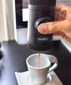 WACACO Nanopresso Portable Espresso Maker, Upgrade Version of Minipresso, 18 Bar Pressure, Small Travel Coffee Maker, Manually Operated. Perfect for Kitchen and Office Black 20 51zMs44MvbL