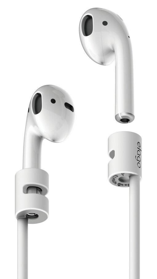 elago AirPods Strap [White] - [Compatible with Apple AirPods 1 & 2][Compact][Lightweight][Ideal Length] – for Apple AirPods 1 & 2 White