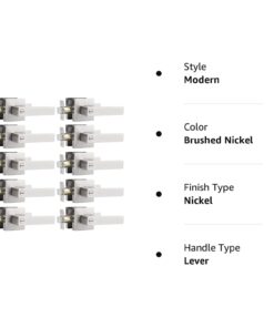 Probrico Square Satin Nickel Bedroom and Bathroom Privacy Door Levers Lockset Keyless Door Locks Handles, Pack of 10 10 Pack Brushed Nickel 18 51zOk3VowKL