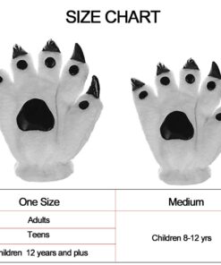 Luwint LED Finger Flashing Bear Paw Gloves Novelty Lights Up Glow Blink Show Prop Toy for Werewolf Cat Monster Costume One Size 13 51zWv mnDL