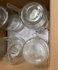 OAMCEG 4 Pack Wide Mouth Mason Jars - 34 OZ Airtight Glass Canning Jars with Leak Proof Rubber Gasket and Clip Top Lids, Perfect for Storing Coffee, Sugar, Flour or Sweets J-1L 36 51zcIlT9WrL