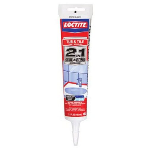 Loctite 2138420 5.5 oz. 2 in 1 Seal and Bond Tub and Tile Sealant, White Single 5.5 Fl Oz