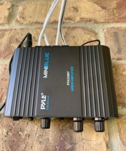 Pyle Wireless Bluetooth Home Audio Amplifier - 90W Dual Channel Mini Portable Power Stereo Sound Receiver w/ Speaker Selector, RCA, AUX, LED, 12V Adapter - For iPad, iPhone, PA, Studio Use - PFA330BT 31 51ziCUO14nL