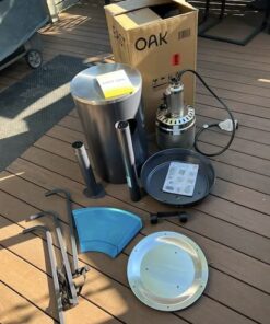 EAST OAK 50,000 BTU Patio Heater with Sand Box, Table Design, Double-Layer Stainless Steel Burner, Wheels, Triple Protection System, Outdoor Heater for Home and Residential, 2023 Upgrade, Black 59 51zioJtudsL