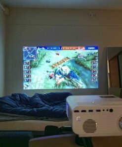 4K Support Projector with Wifi and Bluetooth, HOMPOW Mini Portable Projectors for Outdoor Home Movie, Compatible with Laptop, Smartphone, TV Stick, Xbox, PS5 white 40 51zmfR5ObJL