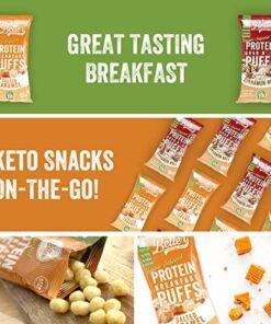 Better Than Good Sweet Keto, Gluten-Free Salted Caramel Protein Puffs (0.88 Ounce 4-Pack) - Paleo, Low Sugar, Low Calorie, Diabetic Friendly Snacks | 16g Protein & 2 Servings of Fruits & Veggies Salted Caramel (Pack of 4) 11 51zop0kQyTL