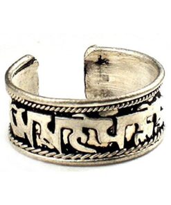 Tibetan Silver Buddhist Om Mani Ring