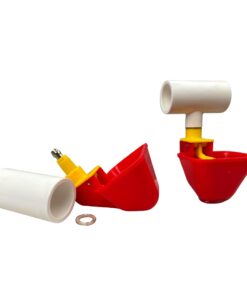 4 Pack NO PECK Poultry Waterer Drinking Cup with 1/2" PVC Tee Poultry Watering System for Chicken Ducks Quail 17 51zxashyTWL