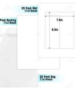 Golden State Art, Acid Free, Pack of 25, 11x14 White Picture Mats Mattes with White Core Bevel Cut for 8x10 Photo + Backing + Bags 11x14 (25 Pack) 20 51zyDHjrv8L