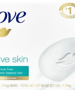 Dove Beauty Bar Gently Cleanses and Nourishes Sensitive Skin Effectively Washes Away Bacteria While Nourishing Your Skin, 3.75 oz (Pack of 16) 3.75 Ounce (Pack of 16) 63 51zyYGtakTL
