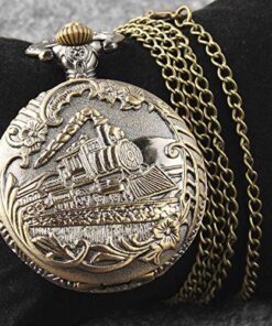 Train Copper Dangle Pendant Quartz Pocket Watch 22 61 0kBrjM7L