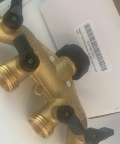 ATDAWN 4 Way Brass Hose Splitter, 3/4" Brass Hose Faucet Manifold, Garden Hose Adapter Connector 17 61 17ck9L