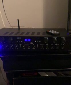 Pyle Wireless Home Audio Amplifier System - Bluetooth Compatible Sound Stereo Receiver Amp - 6 Channel 600 Watt Power, Digital LCD, Headphone Jack, 1/4'' Microphone IN USB SD AUX RCA FM Radio 36 61 2KU61DL