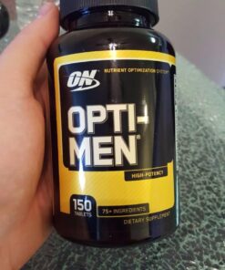 Optimum Nutrition Opti-Men, Vitamin C, Zinc and Vitamin D, E, B12 for Immune Support Mens Daily Multivitamin Supplement, 150 Count (Packaging May Vary) Unflavored 150 Count (Pack of 1) 40 61 2xTM4sdL