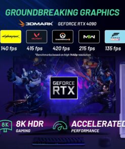 Skytech Pro Eclipse Gaming PC Desktop - Intel Core i9 13900K 3.0 GHz, NVIDIA RTX 4090 24GB, 1TB NVME Gen4 SSD, 32GB DDR5 RAM, 420mm All-in-One Liquid Cooler, Windows 11 17 61 4uXbn WL