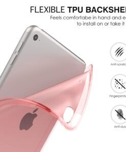 MoKo Case Fit iPad Mini 5 2019 (5th Generation 7.9-inch) iPad Mini 4, Slim Smart Shell Stand Folio Protective Cover with Soft TPU Translucent Frosted Back, Auto Wake/Sleep - Rose Gold 43 61 6IWWjVL