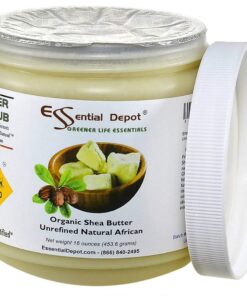 Essential Depot Shea Butter - Grade A - 16 oz - 1 lb - Organic - Unrefined - In resealable safety sealed HDPE Jar 15 61 6lbmf1uL