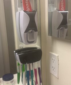 WAYCOM Dust-Proof Toothpaste Dispenser Toothpaste Squeezer Kit (Black) Black 31 61 861rvLPL