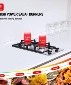 2 Burner Gas Cooktop, GASLAND Chef GH30SF 12 Inch Gas Hob, NG/LPG Convertible Natural Gas Propane Cooktops, Dual Burner Gas Stovetop with Thermocouple Protection, Stainless Steel 12 inch-stainlees 10 61 9ly4YREL