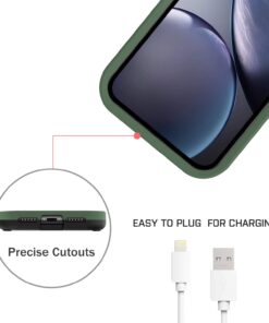 BENTOBEN iPhone XR Cases, iPhone XR Phone Case, 3 in 1 Heavy Duty Rugged Hybrid Solid Hard PC Cover Soft Silicone Bumper Impact Resistant Shockproof Protective Case for iPhone XR 6.1", Dark Green 15 61 Ascirj1L