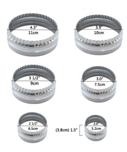 SurgeHai Fluted Cookie Cutters- Round Biscuit Cutters Set of 6 Pieces, Double Sided Fluted and Plain Edge Cookie Cutters, Stainless Steel 6 PCS - Fluted Round 14 61 CU4vCqzL