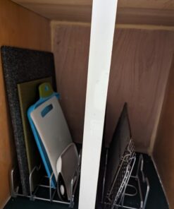 2 Pack - SimpleHouseware Kitchen Cabinet Pantry and Bakeware Organizer Rack Holder, Silver Sliver 26 61 DxwUYcL