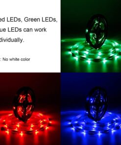 SUPERNIGHT LED Strip Light, 2835 SMD RGB Multi-Color Changing Lights, 16.4ft 300 LEDs Rope with IR Remote Controller, 12V Power Supply for Bedroom, TV-Back Lighting, Halloween, Christmas 2835RGB 24Keys 52 61 FoD8VzBL