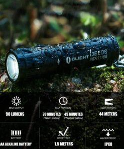OLIGHT 90 Lumens i3E EOS PMMA TIR Lens AAA Flashlight Compact Keychain Flashlight EDC Flashlight for Night, Camping(Black) Black 33 61 GVgczRpL