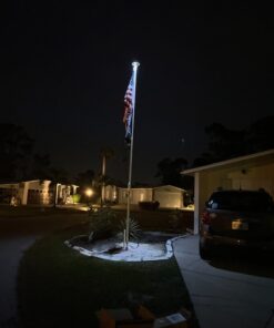 Deluxe Flag Pole Light Solar Powered - 1300 Lumen Solar Light for Flagpole - Light Up American Flag Outdoor with Solar Flag Pole Light from Dusk to Dawn for 12+ Hours - 100% Coverage Silver Flag Light Deluxe Silver 38 61 GqmpZdiL