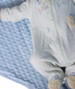 Reversible Unisex Children's Soft Baby Blanket Minky Dot (Light Blue/Grey) Light Blue/Grey 18 61 Inbtw2QL