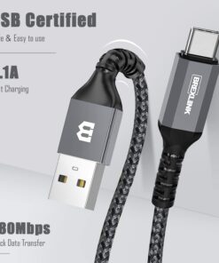 BrexLink USB C Cable, Type C Charger USB 3A Charging Cable Fast Charge for Samsung Galaxy S22 Plus Ultra S21 S22 Plus, Moto G7 G8, Other USB Type c Charger (6.6ft+6.6ft, Grey)… 6.6ft+6.6ft 30 61 ItR7cdL