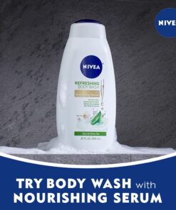 NIVEA Basil and White Tea Body Wash with Nourishing Serum, 20 Fl Oz Bottle 22 61 JJg68srS