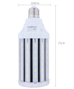 Alternative view of 30W Daylight LED Corn Light Bulb for Indoor Outdoor Large Area - E26 Socket 3000Lm 6500K,for Home Street Lamp Post Lighting Garage Factory Warehouse High Bay Barn Porch Backyard Garden Super Bright 30W