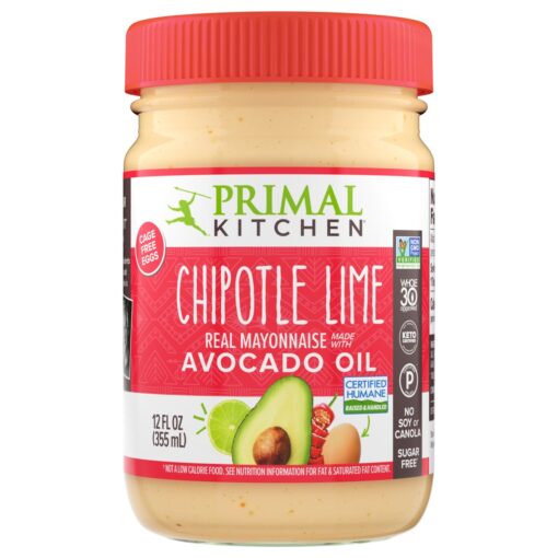 Primal Kitchen Chipotle Lime Mayo made with Avocado Oil, Whole30 Approved, Certified Paleo, and Keto Certified, 12 Ounces 12 Fl Oz (Pack of 1)