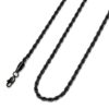 FIBO STEEL 4mm Stainless Steel Rope Chain Necklace for Men 16-30 inches Silver Gold Black-tone 24.0 Inches Black-tone, 4mm width