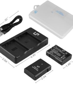 LP EN-EL14 EN EL14a Battery Charger Pack, 2-Pack Battery& Dual Slot Charger, Compatible with Nikon D3500, D5600, D3300, D5100, D5500, D3100, D3200, D5200, D5300, D3400, DF, P7000, P7100, P7700, P7800 2 Batteries & Charger 23 61 L U7bTIL