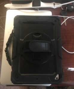 Timecity iPad 6th/5th Generation Case, iPad 9.7 inch Case 2018/2017 with Screen Protector, 360 Rotating Stand/Hand Strap, Full-Body Protective Case for iPad 6th/5th Gen/Air 2/ Pro 9.7''-Black Black+ Black 35 61 L6kUMrIL