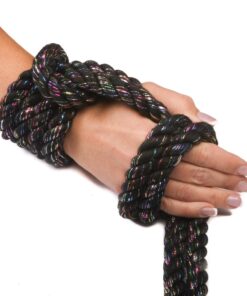 Ravenox Natural Twisted Cotton Rope | Made in The USA | Strong Triple-Strand Cordage for Sports, Décor, Pet Toys, Crafts, Macramé & Indoor Outdoor Use| by The Foot & Diameter (Multiple Color) Black Glitter 1/4 Inch x 25 Feet 13 61 OQUZVVL 7