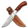 Elk Ridge - Outdoors Fixed Blade Knife - 9.5-in Overall, Mirror Finished Stainless Steel Blade, Full Tang, Wood Handle, Leather Sheath - Hunting, Camping, Survival - ER-052 29 61 OvryJbRL