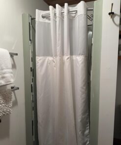 Alternative view of Silver Curved Shower Rod Aluminum Adjustable 29 - 49 inches Hardware Included