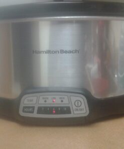 Hamilton Beach Programmable Slow Cooker with Flexible Easy Programming, 5 Cooking Times, Dishwasher-Safe Crock, Lid, 7 Quart, Silver 46 61 PmErnFbL