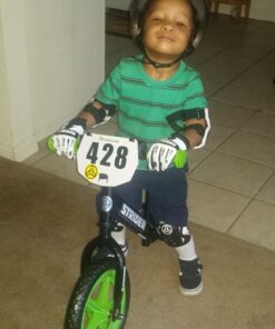 Strider 12” Sport Bike - No Pedal Balance Bicycle for Kids 18 Months to 5 Years - Includes Safety Pad, Padded Seat, Mini Grips & Flat-Free Tires - Tool-Free Assembly & Adjustments STRIDER Black 31 61 QFw nFGL