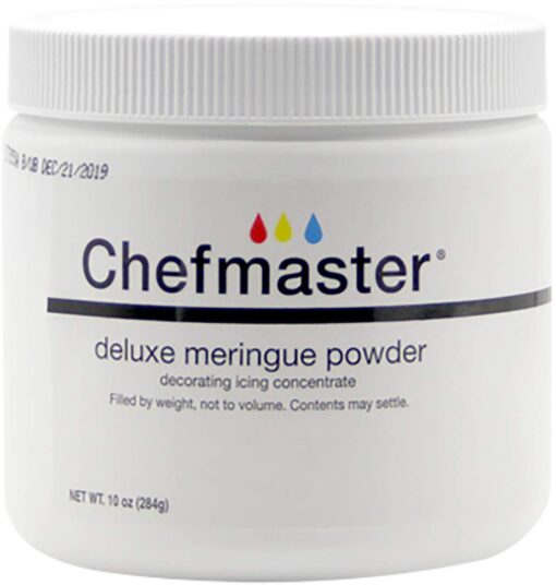 Chefmaster - Meringue Powder - Eggwhite Substitute - 10oz - Create Delicious Dessert Toppings, Stabilize Icing and Meringue - Made in the USA 10 Ounce (Pack of 1)