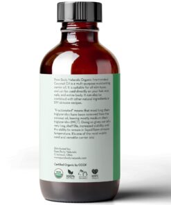 Organic Fractionated Coconut Oil for Skin and Hair, 4 fl oz - Liquid Carrier Oil for Diluting Essential Oils, Hair Growth & Skin Moisturizer - by Pure Body Naturals 32 61 RfkyowGL