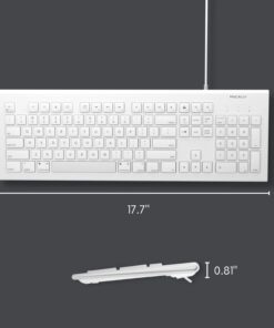 Macally Full Size USB Wired Keyboard for Mac and PC - Plug & Play Wired Computer Keyboard - Compatible Apple Keyboard with 15 Shortcut Keys for Easy Controls & Navigation of Macbook Pro/Air, iMac Wired USB 21 61 Sl5M99OL