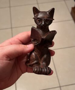 Young's Inc. Cat Figurine - Cute Cat Statue - Whimsical Cat Decor for Cat Lovers - Cat Collectibles and Meditation Decor - Cat with Eye Glasses - 4'' L X 3'' W X 5'' H Sitting Up 30 61 SnUiF2EL